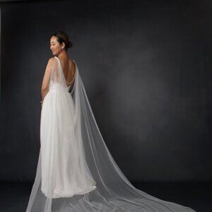 Wedding Dress Cape for bridal pearl shawl long wedding dress coverups